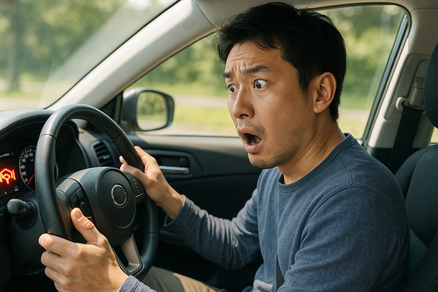 パワーステアリング警告灯が点いた時に絶対してはいけない事