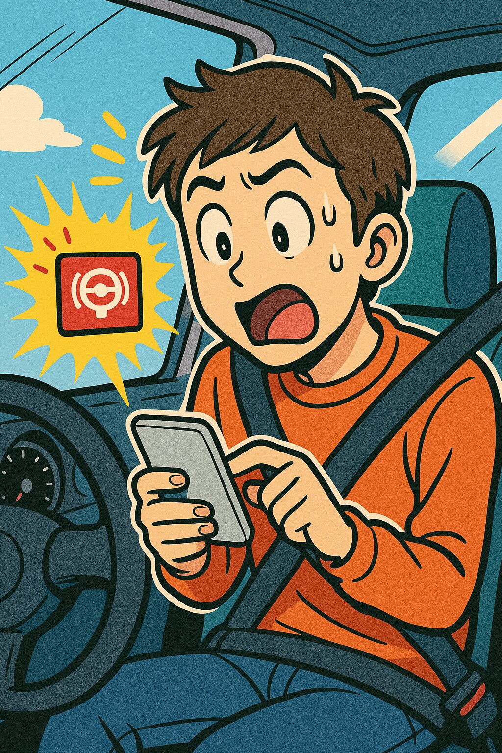 パワーステアリング警告灯が点いた時に絶対してはいけない事