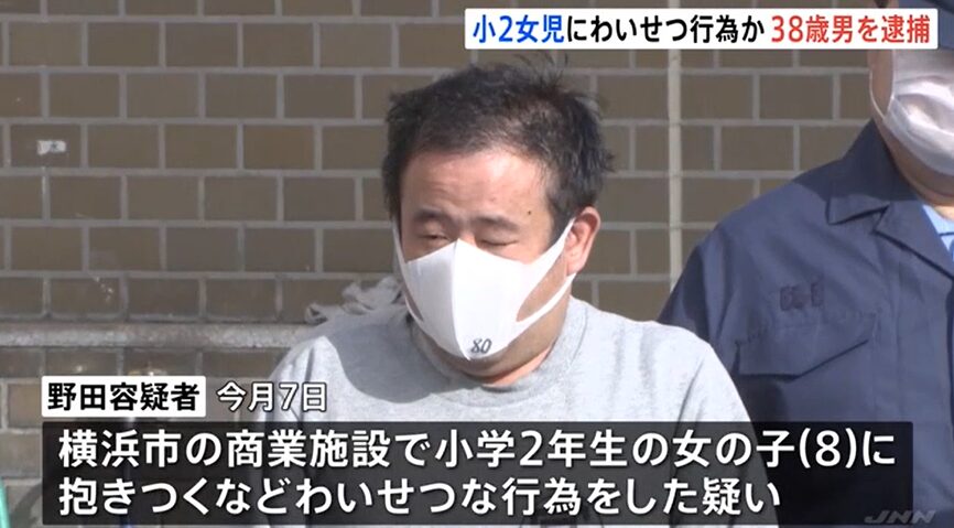 野田浩介は何者？顔画像・勤務先やSNS・老け顔男のわいせつ事件真相