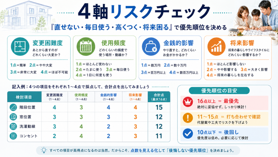 注文住宅の後悔例から学ぶ｜直せない失敗を先に潰す4つの基準