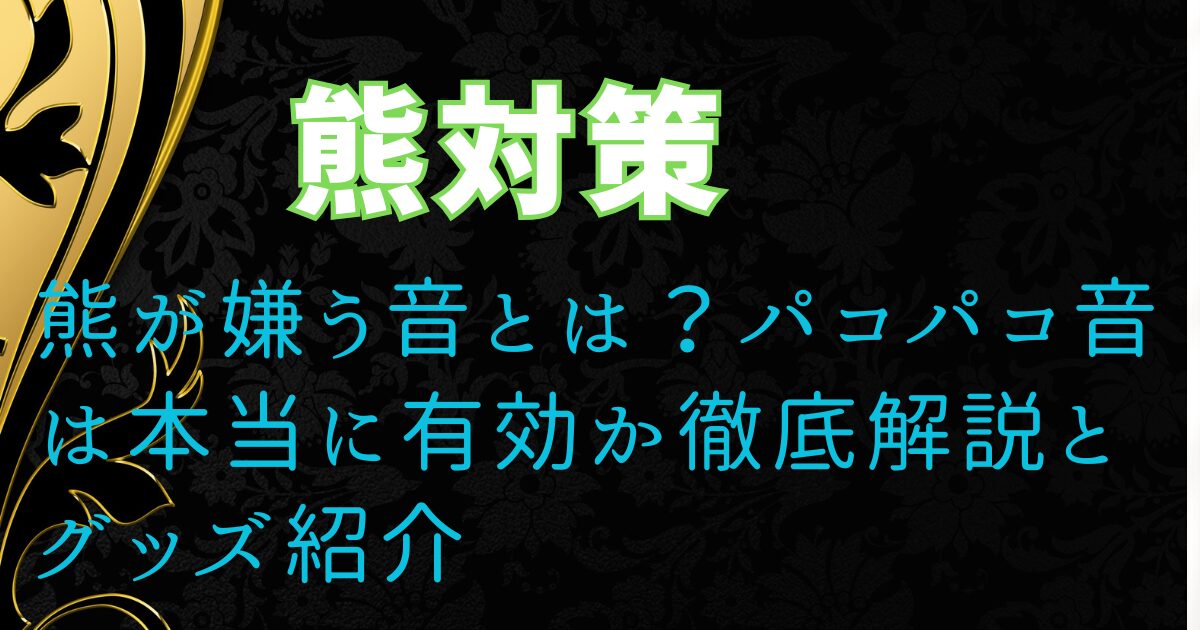 熊が嫌う音とは?パコパコ音は本当に有効か徹底解説とグッズ紹介