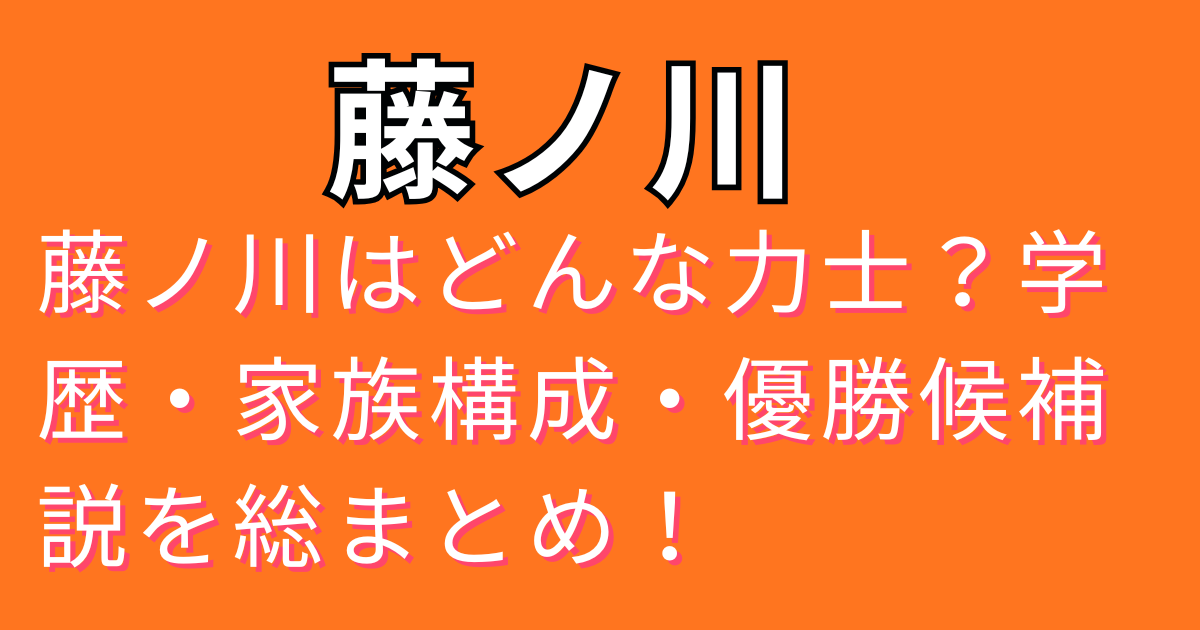 藤ノ川はどんな力士？学歴・家族構成・優勝候補説を総まとめ！