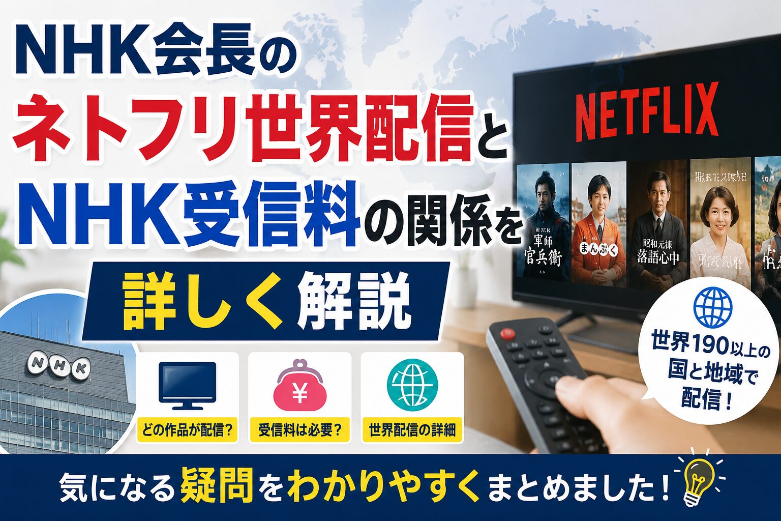 NHK会長のネトフリ世界配信とNHK受信料の関係を詳しく解説