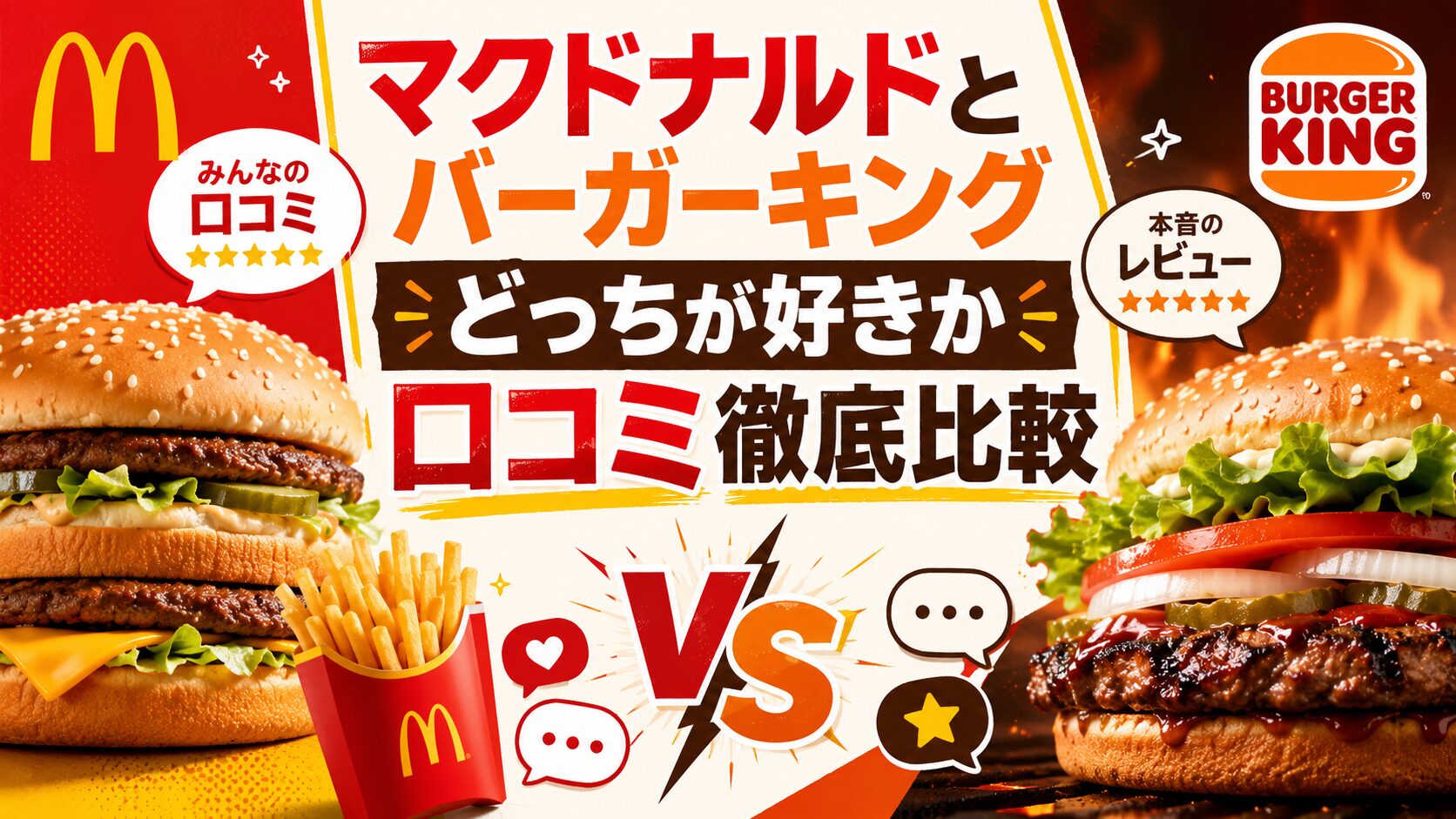 マクドナルドとバーガーキングどっちが好きか口コミ徹底比較