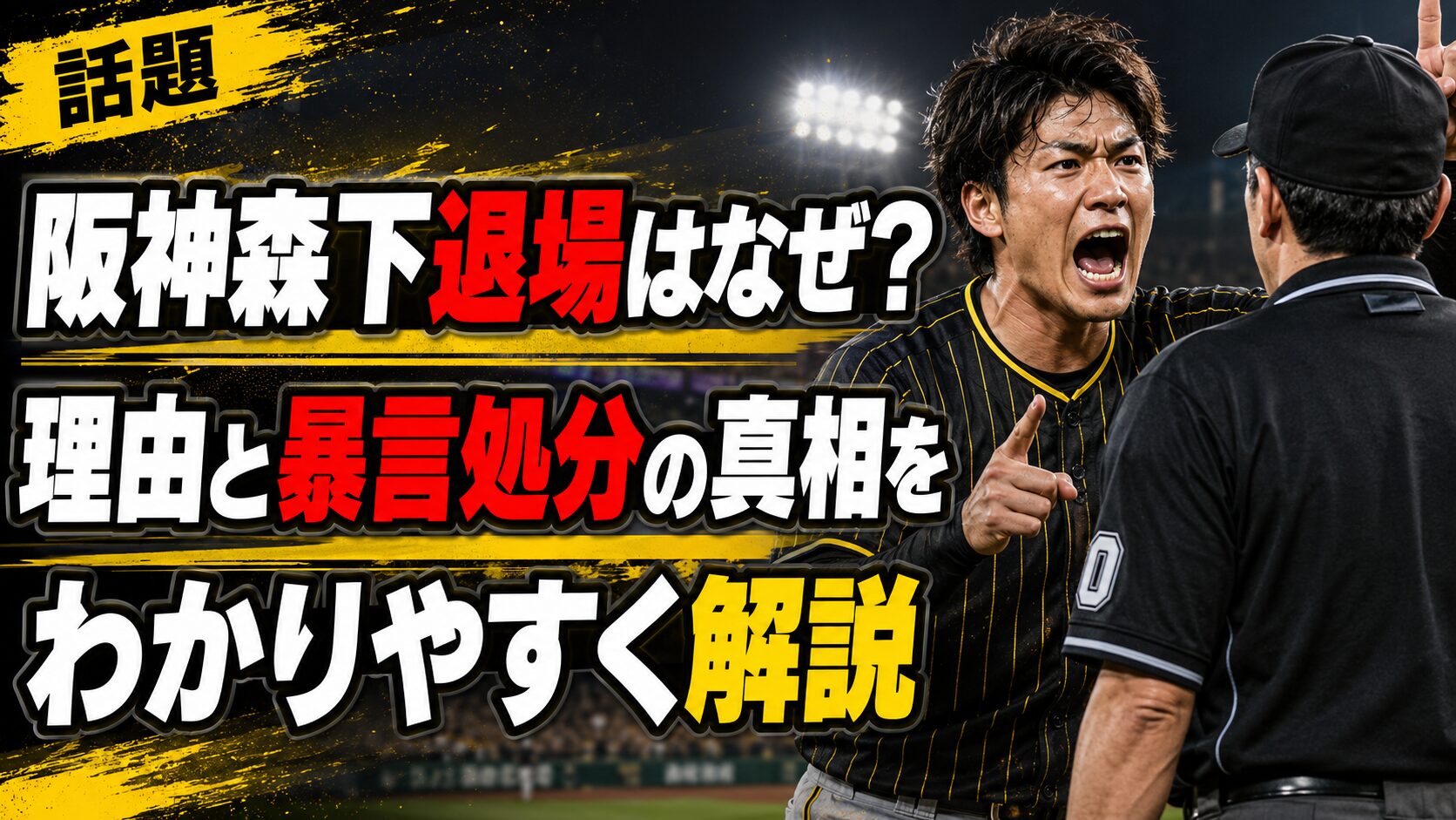 阪神森下退場はなぜ？理由と暴言処分の真相をわかりやすく解説