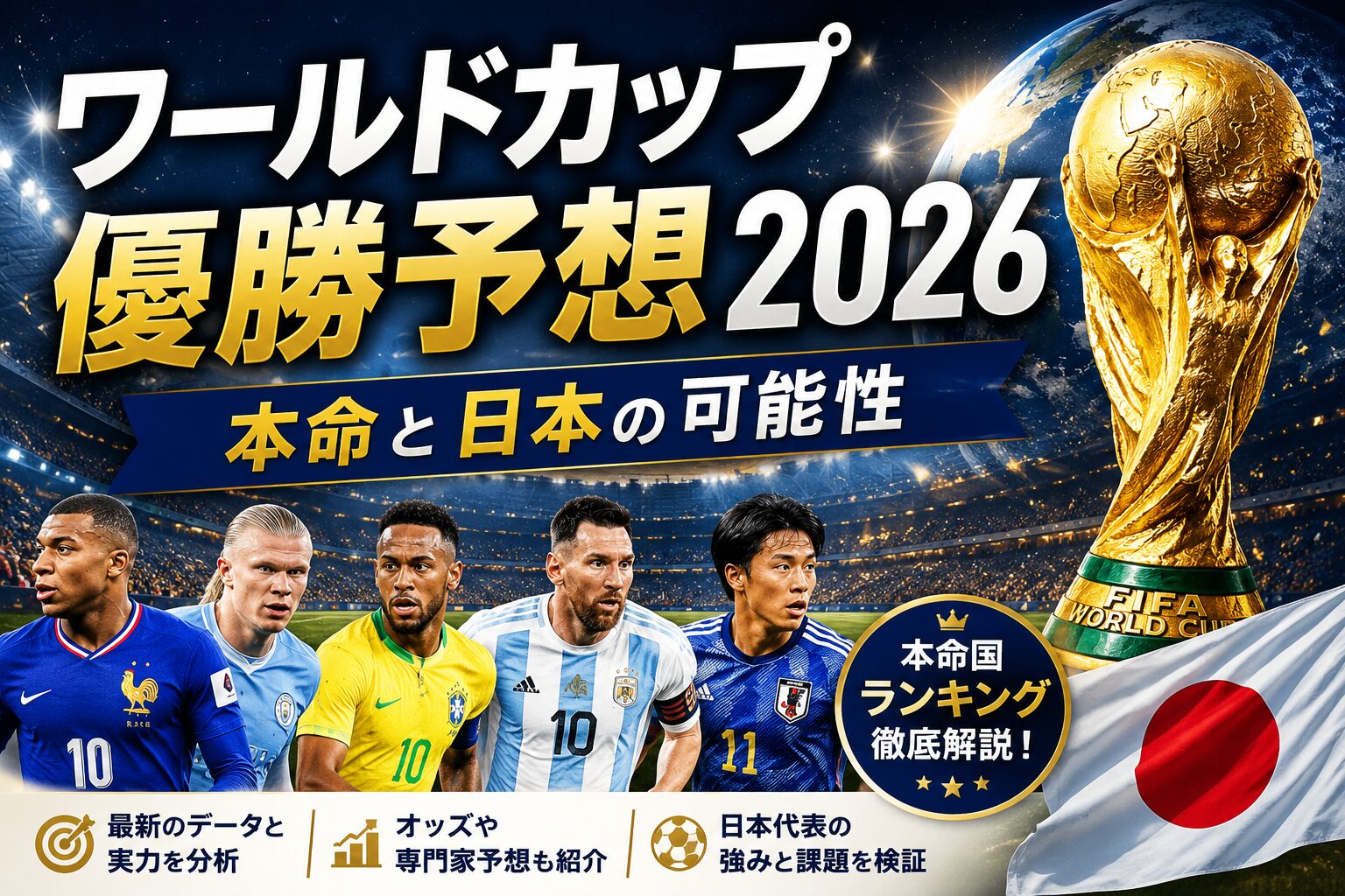 ワールドカップ優勝予想2026｜本命と日本の可能性