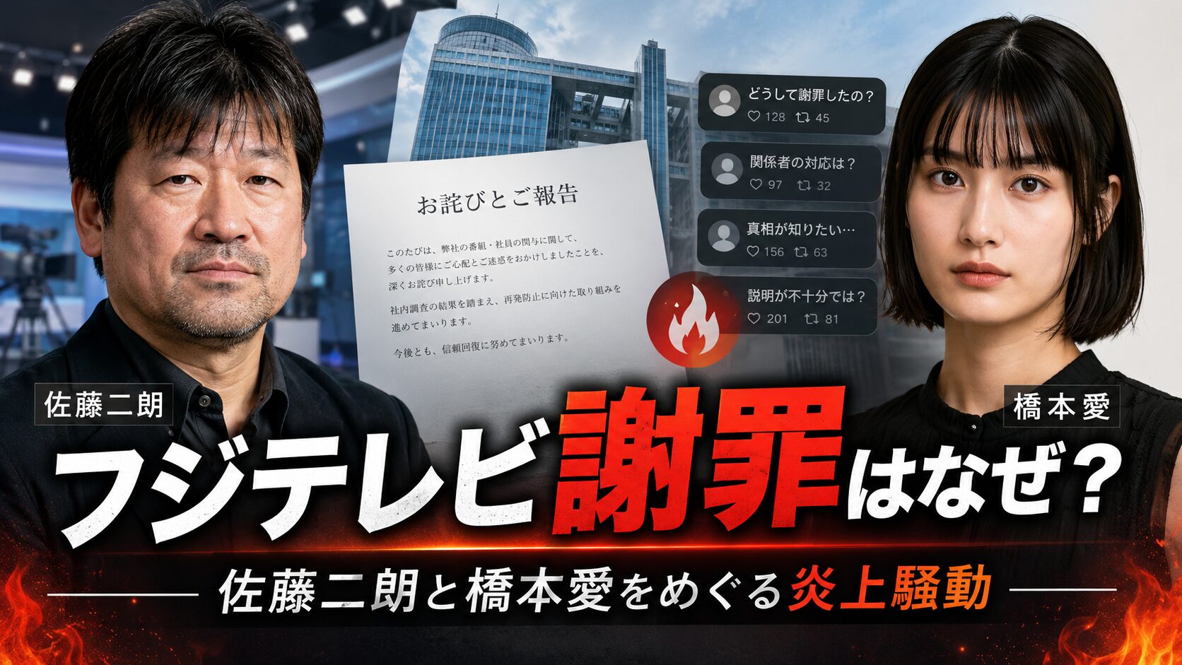 フジテレビ謝罪はなぜ？佐藤二朗と橋本愛をめぐる炎上騒動