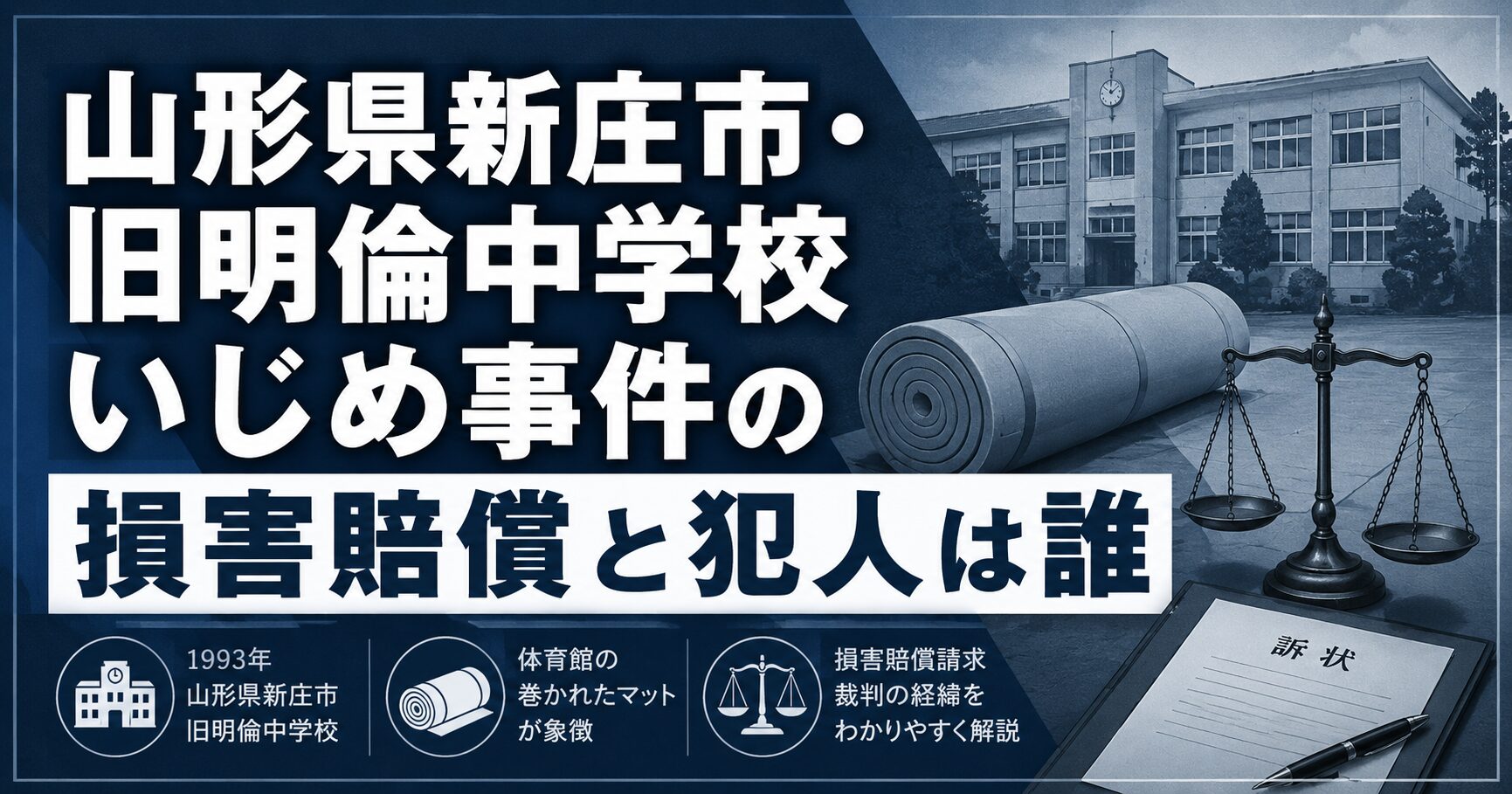 山形県新庄市・旧明倫中学校いじめ事件の損害賠償と犯人は誰